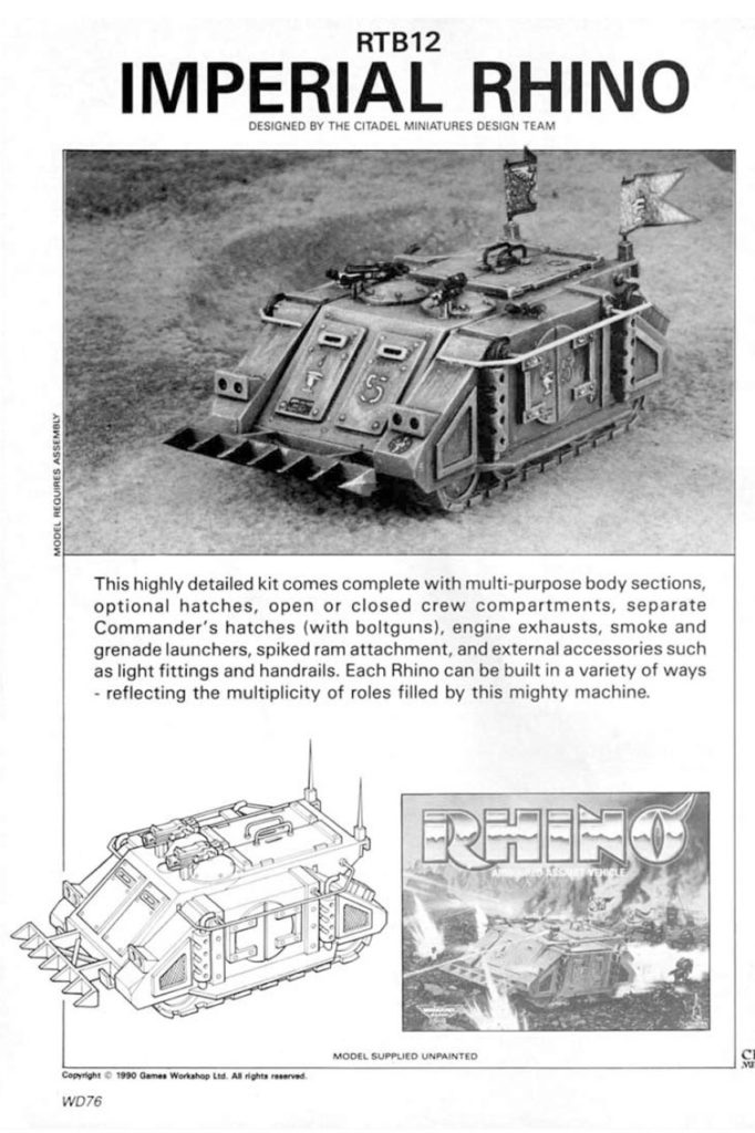 Warhammer 40000 rhino схема